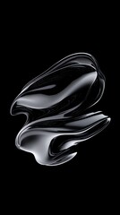 Obraz premium Dynamic text distortion, fluid abstract overlays, highcontrast rendering, 3D illustration