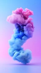 Obraz premium Glossy fonts, emerging from misty abstract environments, soft gradients, 3D illustration