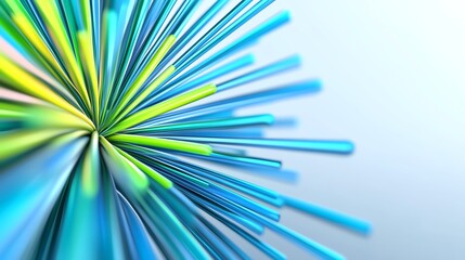 Futuristic typography, integrated with neon blue and lime green abstract bursts, polished finish, 3D illustration