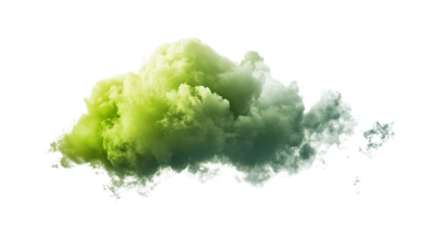 Green cloud on transparent background