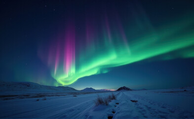 aurora borealis over the mountains