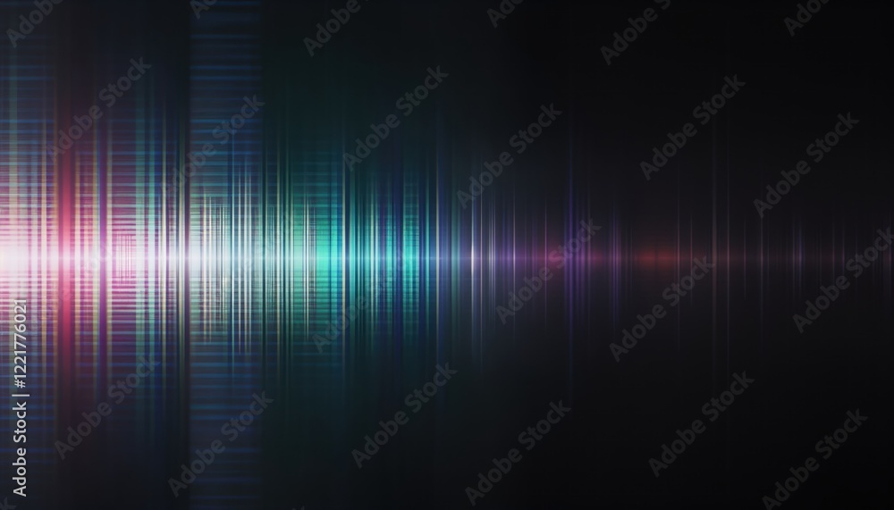 Poster abstract tech background with vibrant color stripes, glitch effect mimicking no signal on old tv scr