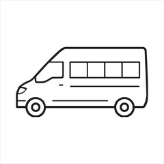 Van icon vector art illustration.
