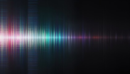 Abstract tech background with vibrant color stripes, glitch effect mimicking no signal on old TV screen. Visual effects display digital distortion, interference. Modern abstract art design with