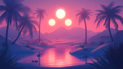 Obraz premium serene desert oasis