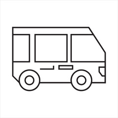 Van icon vector art illustration.