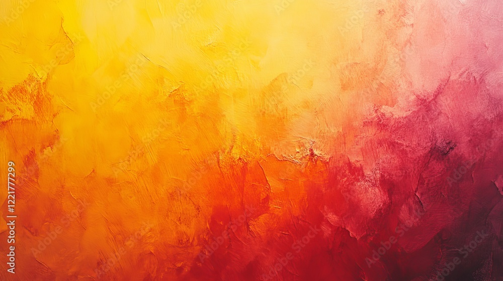 Poster vibrant abstract painting featuring dynamic swirls of yellow and red evoking passion and energy in a