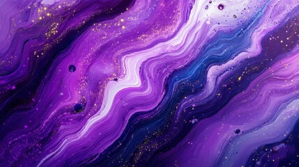 Abstract Colorful Swirls of Purple and Blue with Glitter Accents