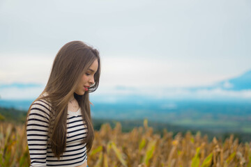 woman in a field