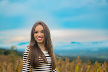 Fototapeta premium woman in a field