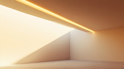 Brightly Illuminated Room with Soft Warm Light Streaming from the Ceiling Creating an Inviting Cozy Atmosphere Ideal for Relaxation and Reflection in a Contemporary Interior Space Design