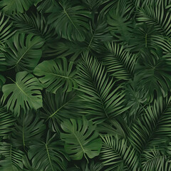 Lush Tropical Leaves Background