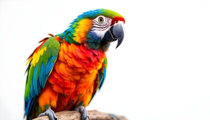Close-Up of Colorful Macaw Parrot Showcasing Bright Plumage