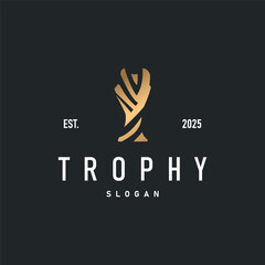 trophy logo design tournament symbol silhouette award victory championship illustration badge template