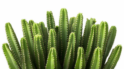 Green Cactus Plant Isolated on White Background for Natural Decor