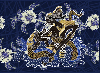 Indonesian Batik with Werkudara and Dragon motifs in various very exclusive variations