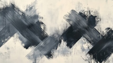 Obraz premium Abstract Grey and Black Brushstrokes on Canvas