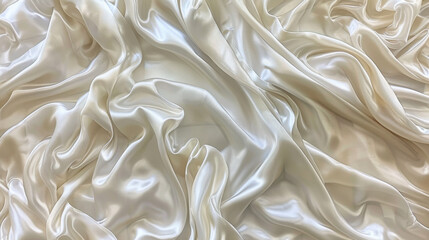 Fototapeta premium Luxurious white satin fabric with soft, flowing texture and sheen, perfect for elegant designs and fashion. Ideal for draping, sewing, and crafting beautiful garments