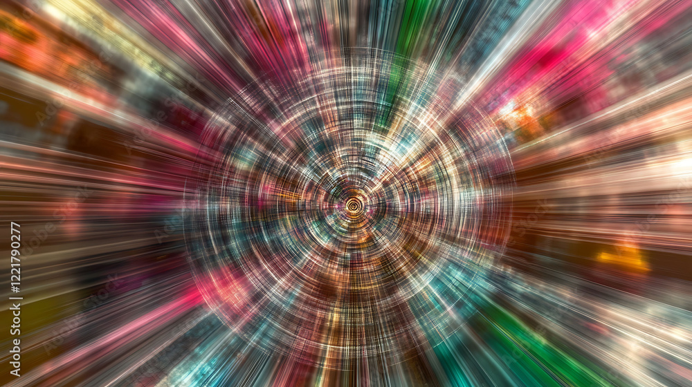 Poster abstract radial burst of vibrant colors, creating a dynamic and energetic visual. perfect for backgr