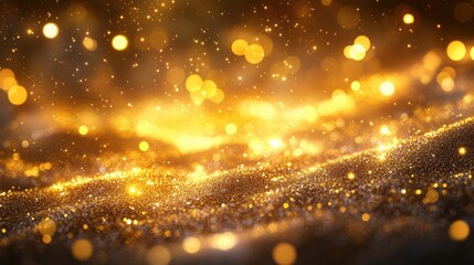 Fototapeta premium Sparkling Gold Glitter Background Festive Luxury New Year