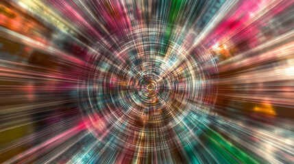 Abstract radial burst of vibrant colors, creating a dynamic and energetic visual. Perfect for backgrounds, website headers, or to represent speed, technology, or innovation.