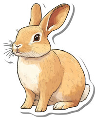 Obraz premium A Light Brown Rabbit Sitting Calmly
