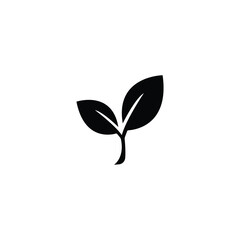 Sprout in the ground icon. Monochrome black and white symbol