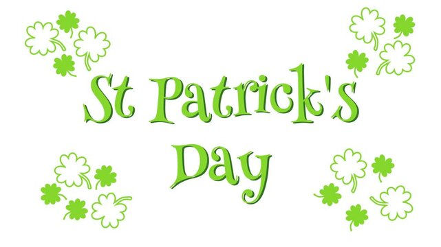 Saint Patrick's Day background illustration with four leaf clover
