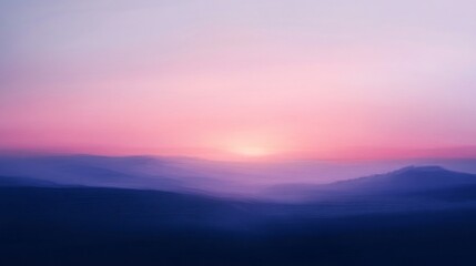 Misty Mountain Sunset: A Serene Landscape