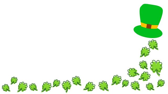 Saint Patrick's Day background illustration with four leaf clover