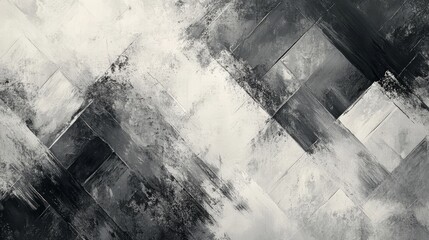 Fototapeta premium Abstract Monochrome Painting Grey White Black Texture