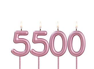 Candles form the number 5500 - Number of followers.