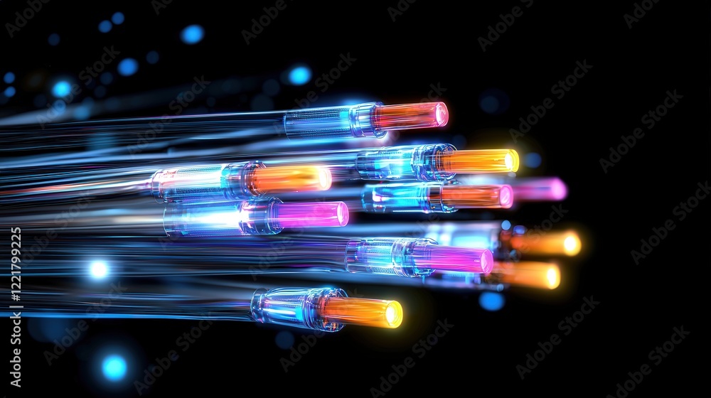 Poster light trails representing high-speed internet and connectivity