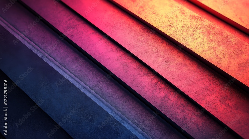 Poster abstract diagonal gradient color blocks design