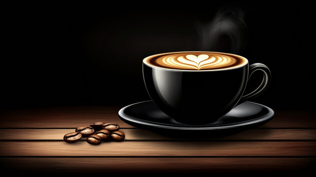 steaming cup of coffee with latte art