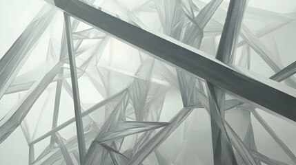 Obraz premium Abstract grey structure, interior design, geometric background, architectural visualization