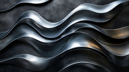 Obraz premium Abstract Metallic Waves Design Background