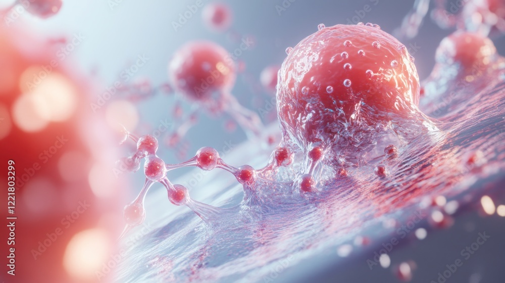 Aufkleber microscopic cellular structures: a 3d render of cell division