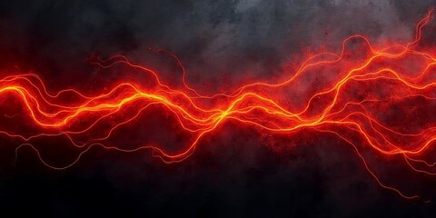 Fiery Abstract Energy Stream: A Digital Artwork of Intense Red and Orange Light Streaks on a Dark Background