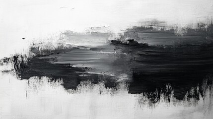 Fototapeta premium Abstract Black And White Paint Strokes Artwork