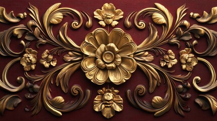 Luxury Gold Baroque Ornament Floral Design Decorative Background