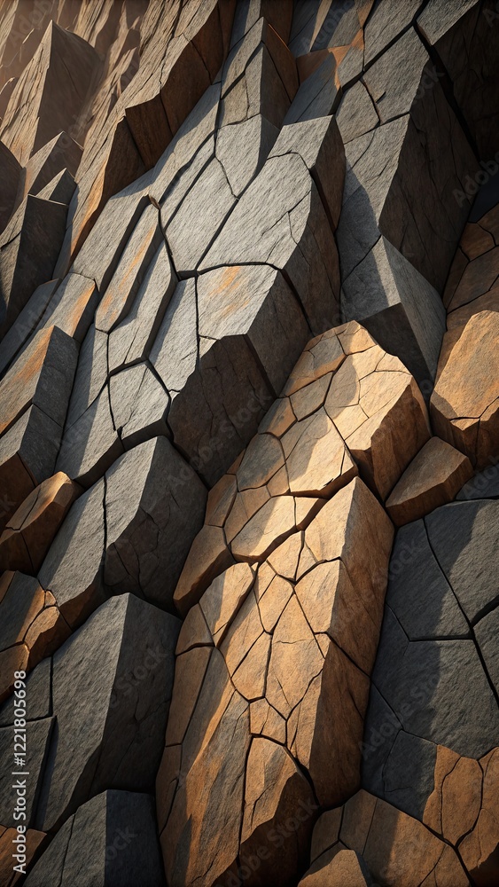 Aufkleber the image is of a rock wall with a lot of cracks and crevices