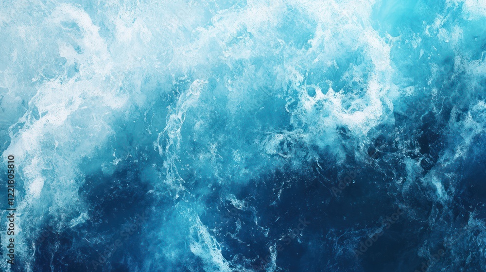 Poster abstract ocean view showing white foam and deep blue water creating a calming texture
