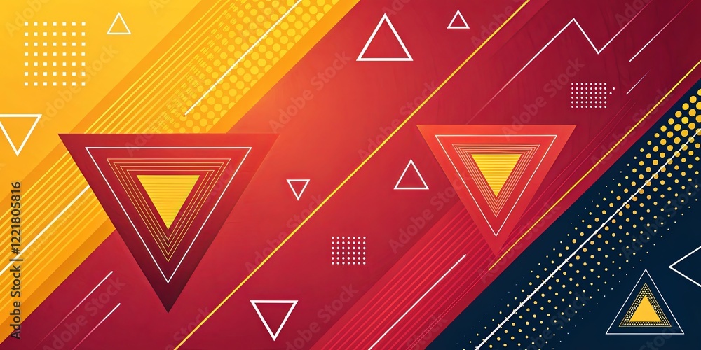 Poster a colorful background with triangles and dots