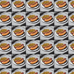 illustration of a fast food hotdog sticker for entrepreneurship