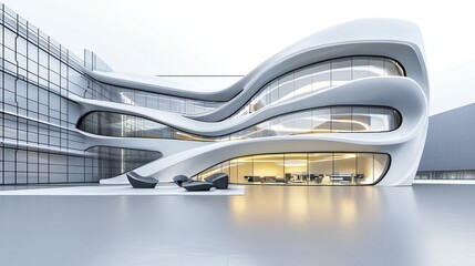 Futuristic White Building Design