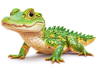 Obraz premium Adorable Baby Alligator Cartoon Illustration