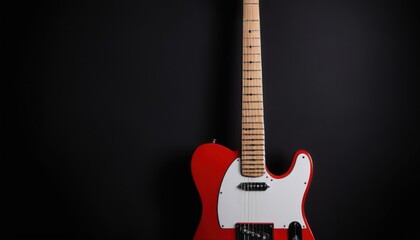 Electric guitar on black background, telecaster guitar