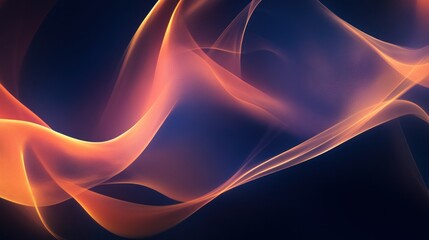 Abstract Orange and Blue Waves