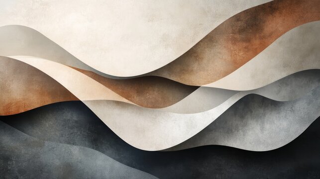 Abstract Wavy Layers in Earthy Tones